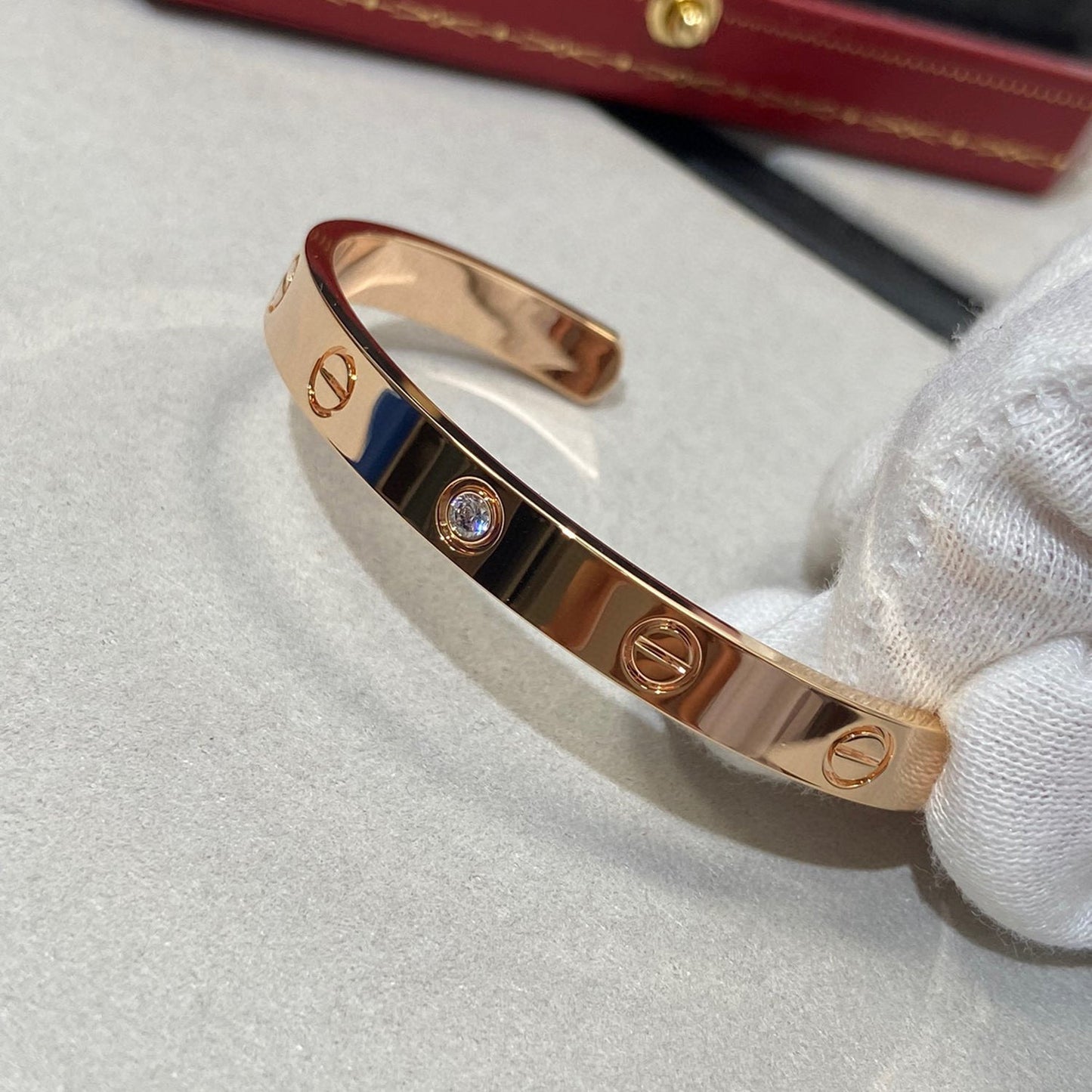 [Royal Top]LOVE BRACELET 6.1MM 1 DIAMOND OPEN CUFF