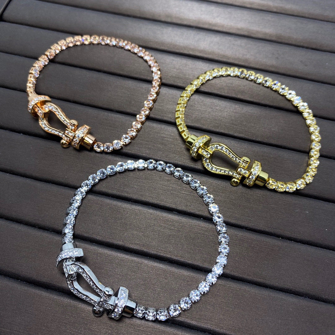 [Royal Top]FORCE  LARGE HORSESHOE FULL DIAMOND TENNIS BRACELET