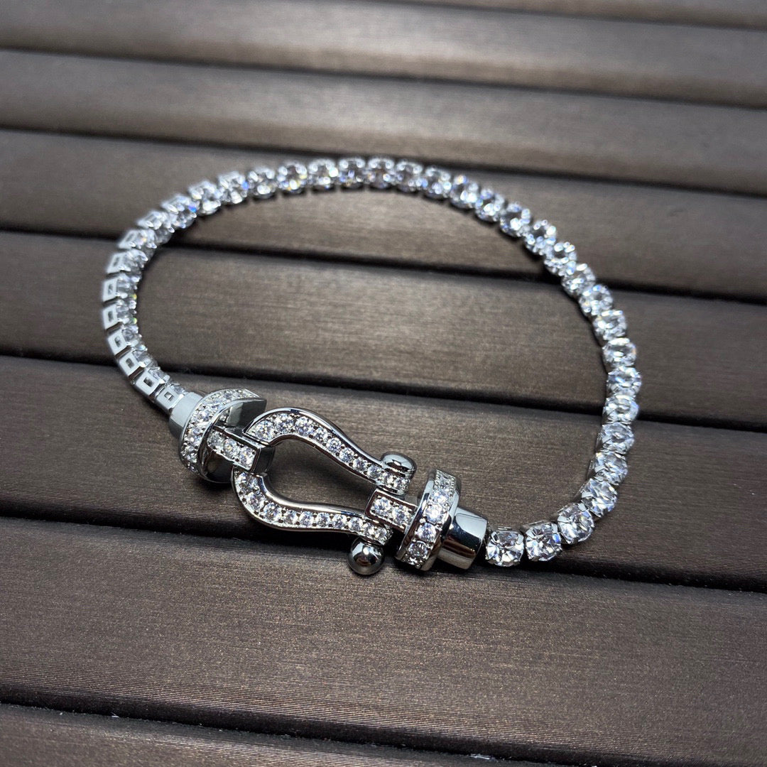 [Royal Top]FORCE  LARGE HORSESHOE FULL DIAMOND TENNIS BRACELET