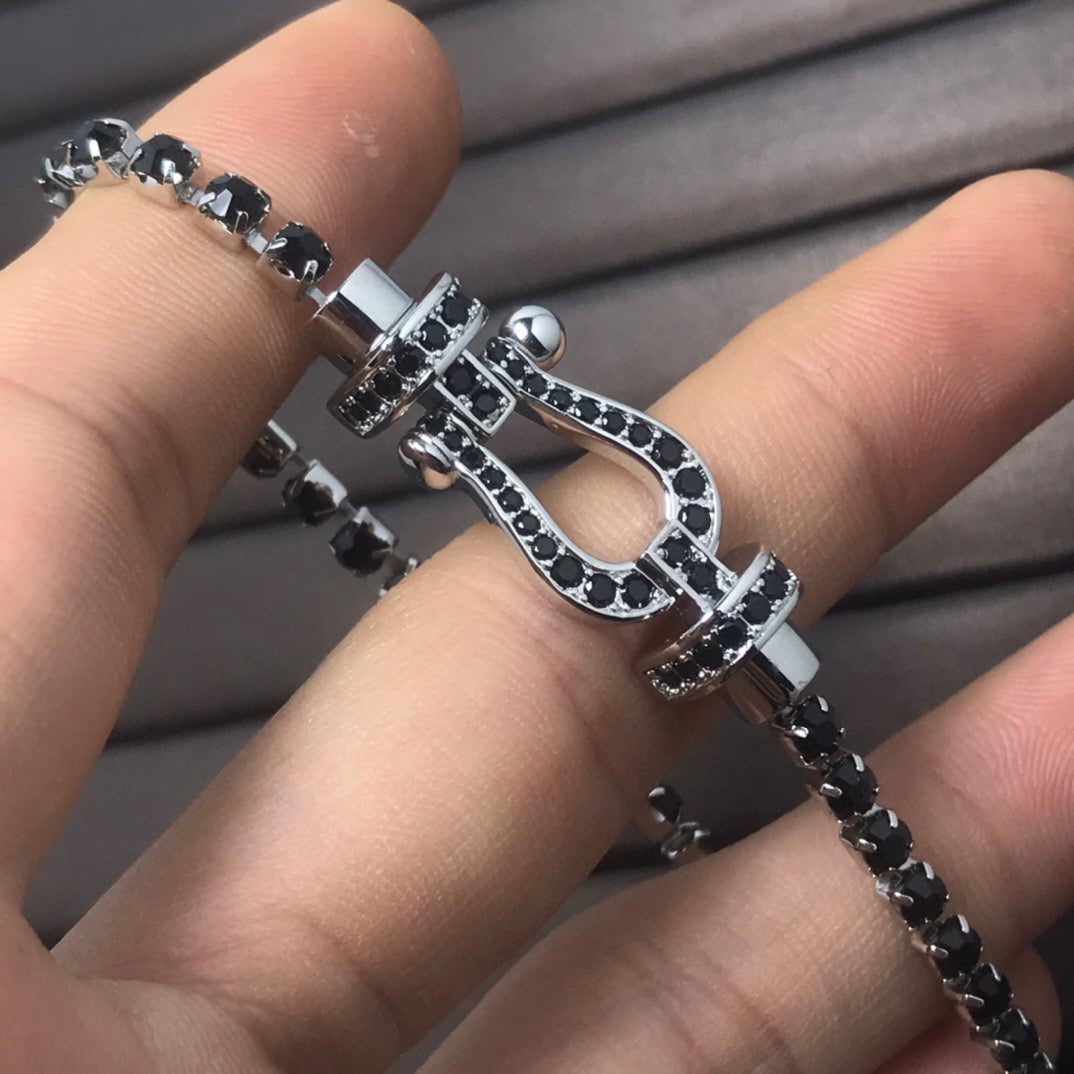 [Royal Top]FORCE  LARGE HORSESHOE FULL DIAMOND TENNIS BRACELET