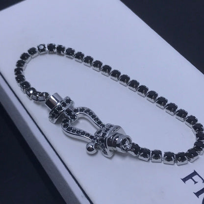 [Royal Top]FORCE  LARGE HORSESHOE FULL DIAMOND TENNIS BRACELET