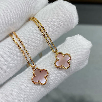 [Royal Top]CLOVER 15MM PINK MOTHER-OF-PEARL SINGLE FLOWER NECKLACE