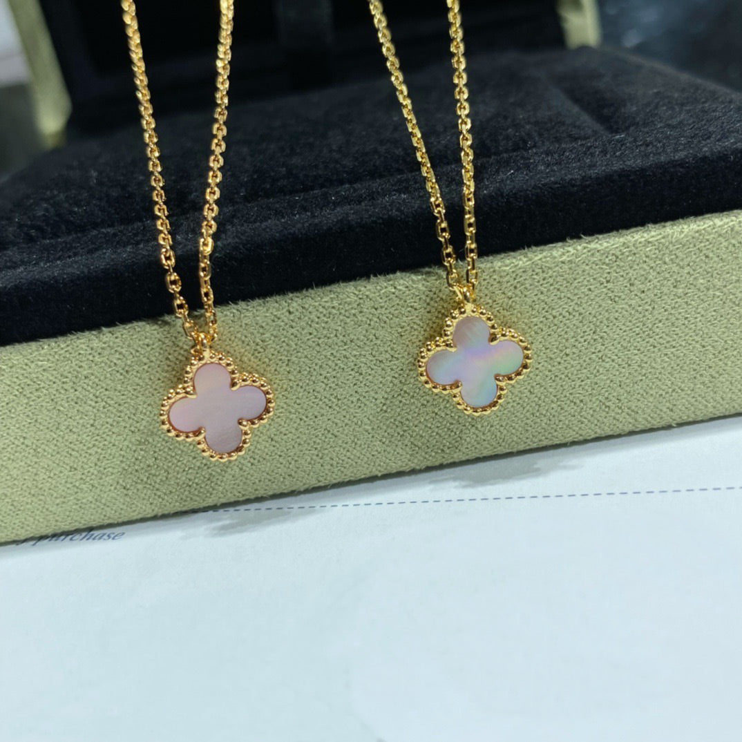 [Royal Top]CLOVER 15MM PINK MOTHER-OF-PEARL SINGLE FLOWER NECKLACE