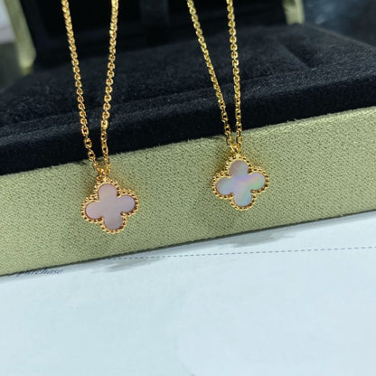 [Royal Top]CLOVER 15MM PINK MOTHER-OF-PEARL SINGLE FLOWER NECKLACE