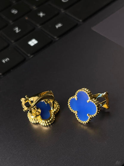 [Royal Top] CLOVER LARGE (20mm) 1 MOTIFS BLUE MOP STUD EARRINGS