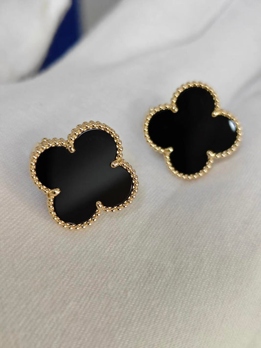 [Royal Top]CLOVER 20MM BLACK MOP EARRINGS
