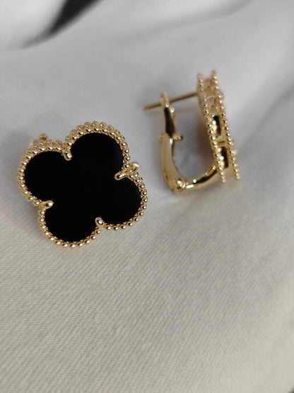 [Royal Top]CLOVER 20MM BLACK MOP EARRINGS