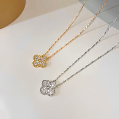 [Royal Top]CLOVER 15MM DIAMOND SINGLE FLOWER NECKLACE