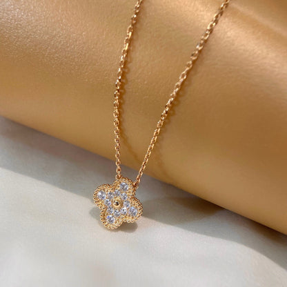 [Royal Top]CLOVER 15MM DIAMOND SINGLE FLOWER NECKLACE