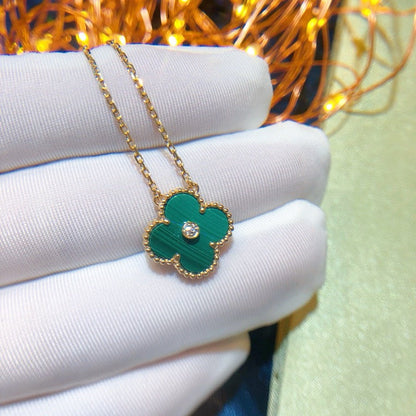 [Royal Top]CLOVER 15MM DIAMOND TURQUOISE NECKLACE