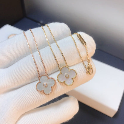 [Royal Top]CLOVER 15MM DIAMOND WHITE FRITILLARIA NECKLACE