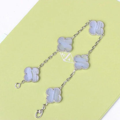 [Royal Top] CLOVER 5 MOTIF PURPLE CHALCEDONY BRACELET COLLECTION