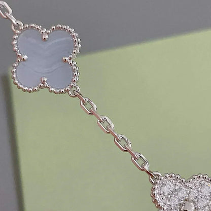 [Royal Top] CLOVER 5 MOTIF PURPLE CHALCEDONY BRACELET COLLECTION