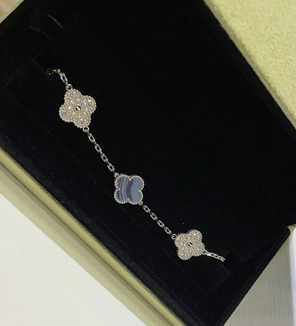[Royal Top] CLOVER 5 MOTIF PURPLE CHALCEDONY BRACELET COLLECTION