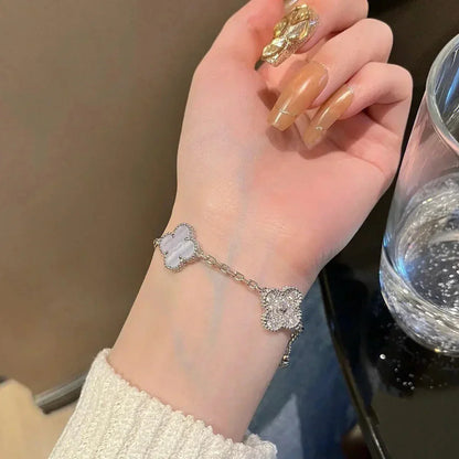 [Royal Top] CLOVER 5 MOTIF PURPLE CHALCEDONY BRACELET COLLECTION