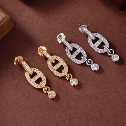 [Royal Top]HM CHAINE DIAMOND EARRINGS