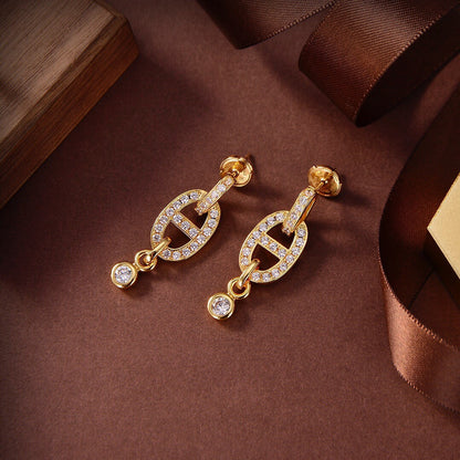 [Royal Top]HM CHAINE DIAMOND EARRINGS