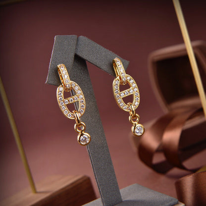 [Royal Top]HM CHAINE DIAMOND EARRINGS