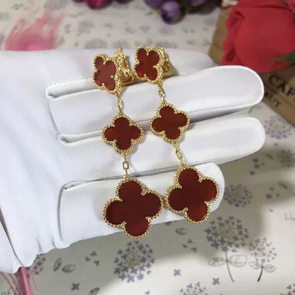 [Royal Top]CLOVER 3 MOTIF CARNELIAN DROP EARRINGS