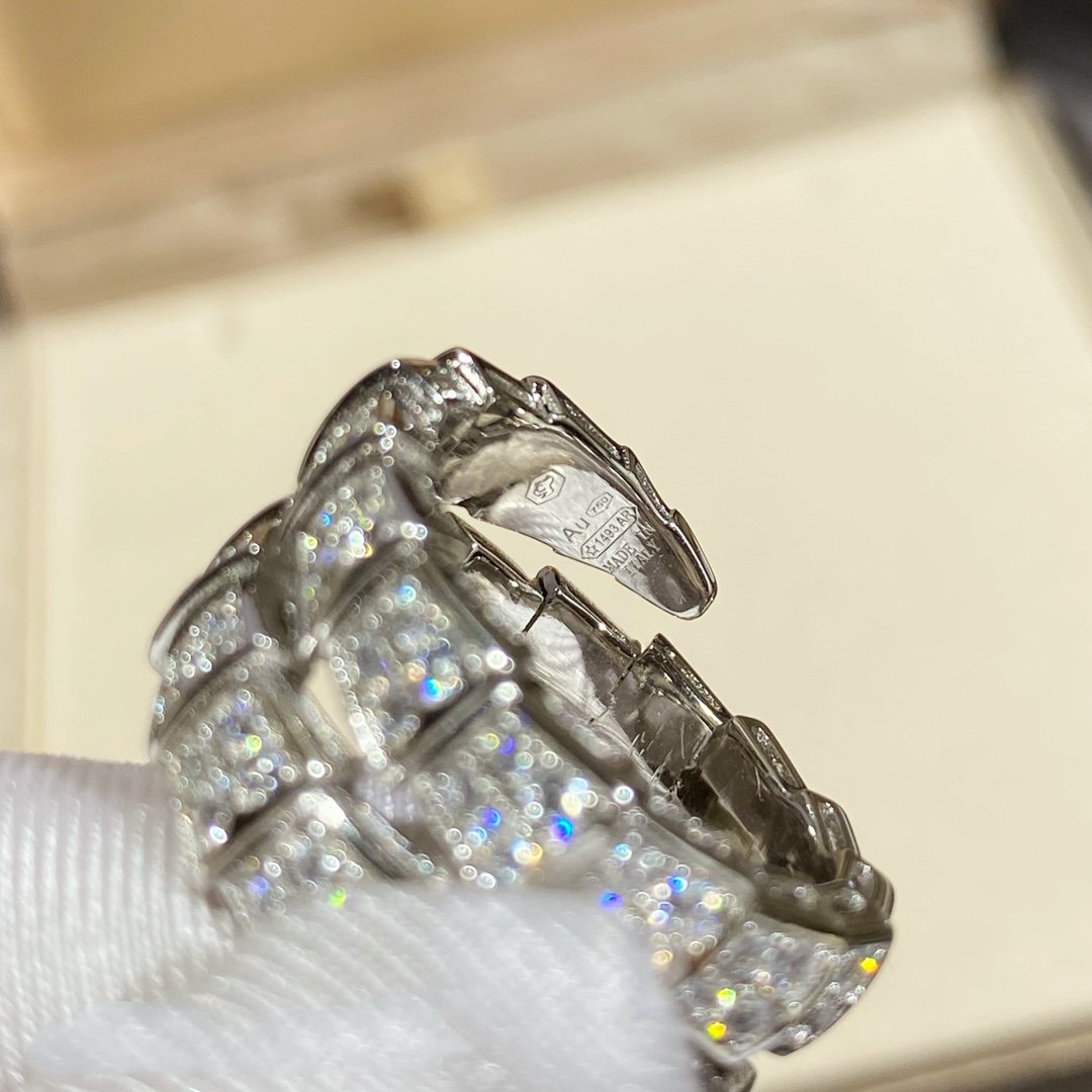 [Royal Top]SERPENTI DOUBLE RING SILVER DIAMOND PAVED