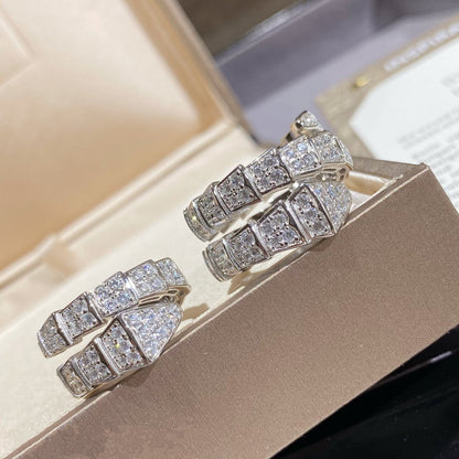 [Royal Top]SERPENTI DOUBLE RING SILVER DIAMOND PAVED