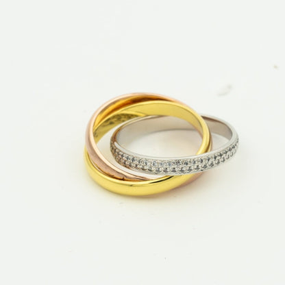 [Royal Top Jewelry]TRINITY RING GOLD PINK GOLD SILVER DIAMONDS