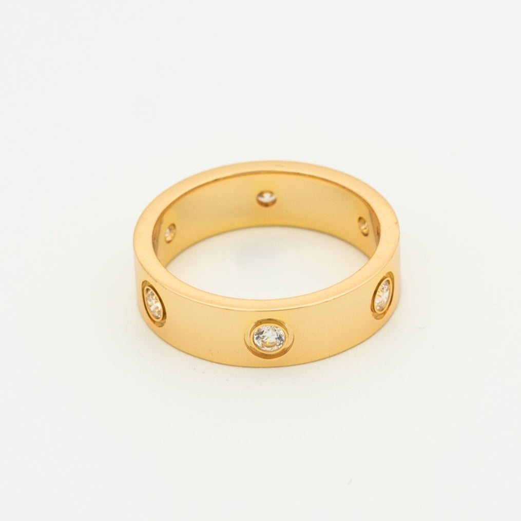 [Royal Top]LOVE RING 5.5MM 6 DIAMONDS PINK GOLD