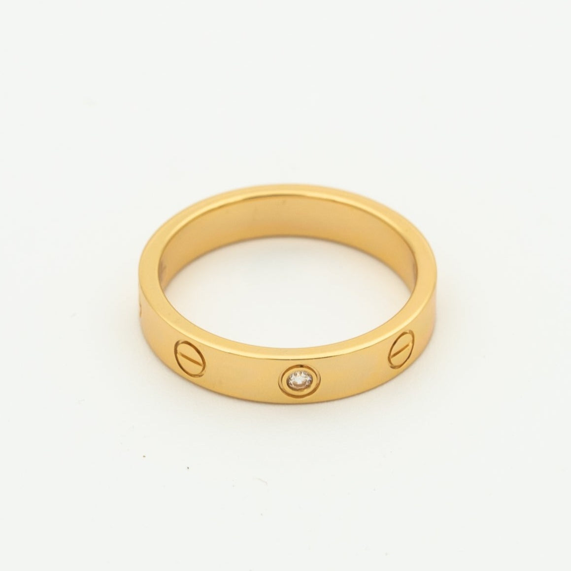 [Royal Top]LOVE RING 4MM 1 DIAMOND PINK GOLD