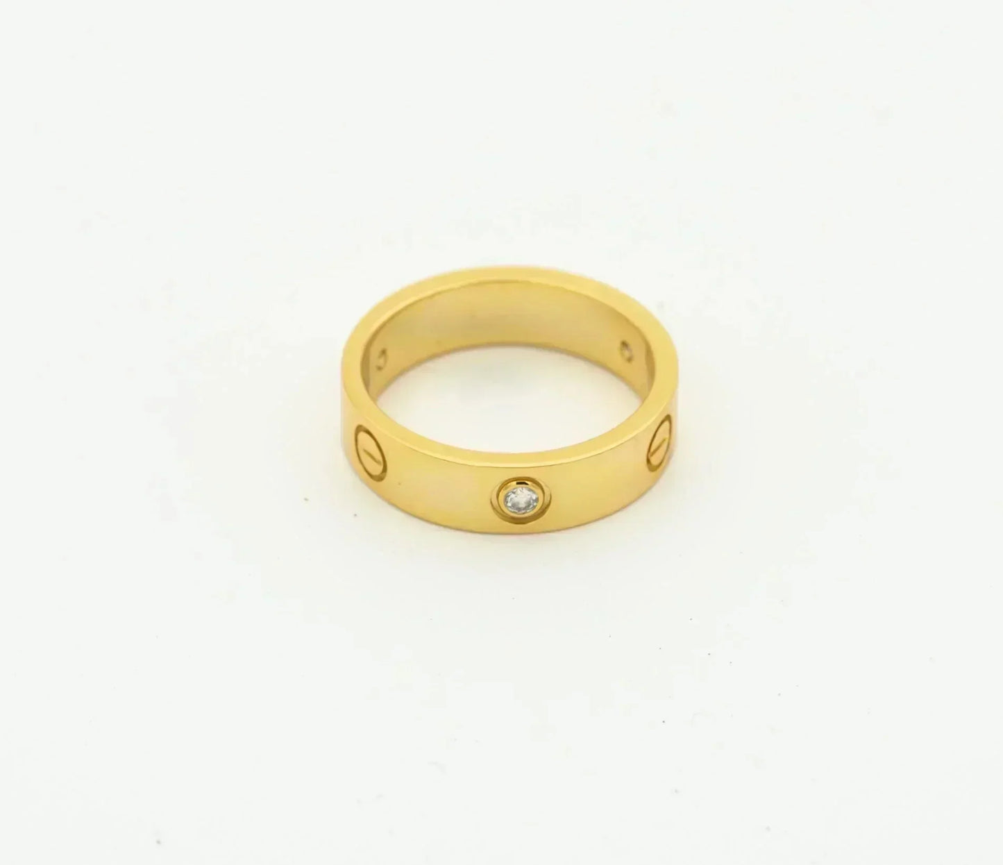 [Royal Top]LOVE RING 4MM 1 DIAMOND GOLD