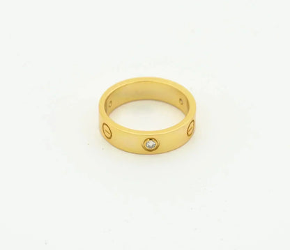 [Royal Top]LOVE RING 4MM 1 DIAMOND GOLD