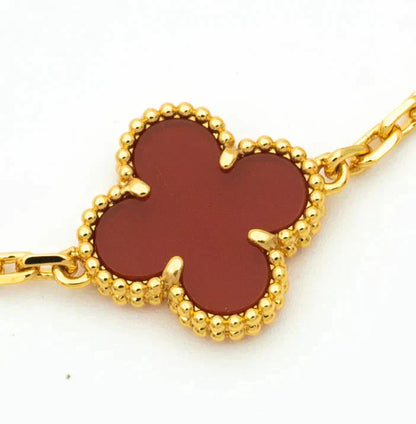 [Royal Top] CLOVER 5 MOTIF RED CORNELIAN BRACELET COLLECTION