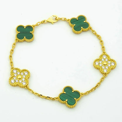 [Royal Top] CLOVER 5 MOTIF MALACHITE BRACELET COLLECTION
