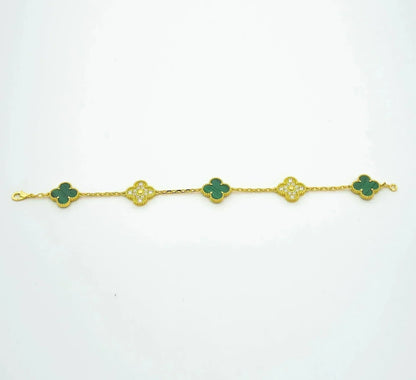 [Royal Top] CLOVER 5 MOTIF MALACHITE BRACELET COLLECTION