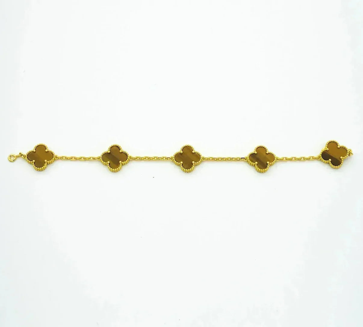 [Royal Top] CLOVER 5 MOTIFS TIGER EYE BRACELET COLLECTION