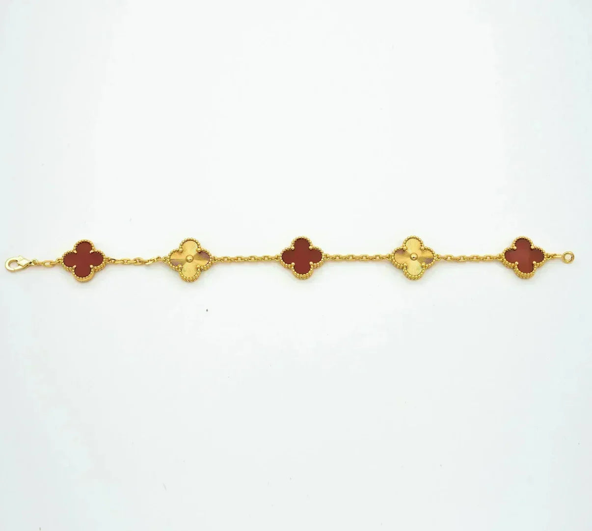 [Royal Top] CLOVER 5 MOTIF RED CORNELIAN BRACELET COLLECTION