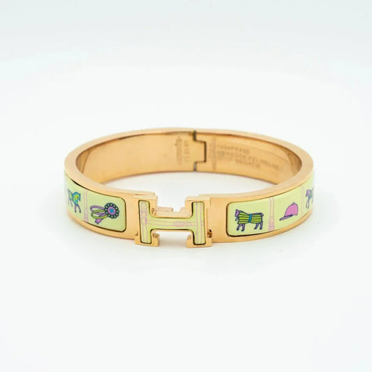 [Royal Top]H PINK GOLD BRACELET CREAM CERAMIC