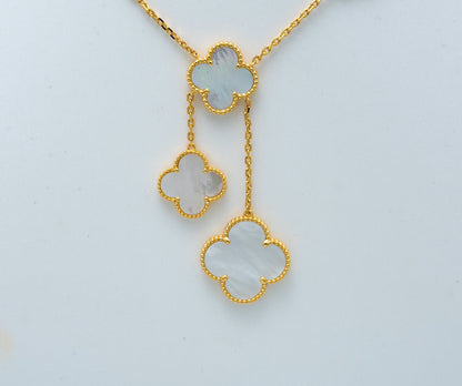 [Royal Top]CLOVER MOTHER OF PEARL NECKLACE 6 MOTIF