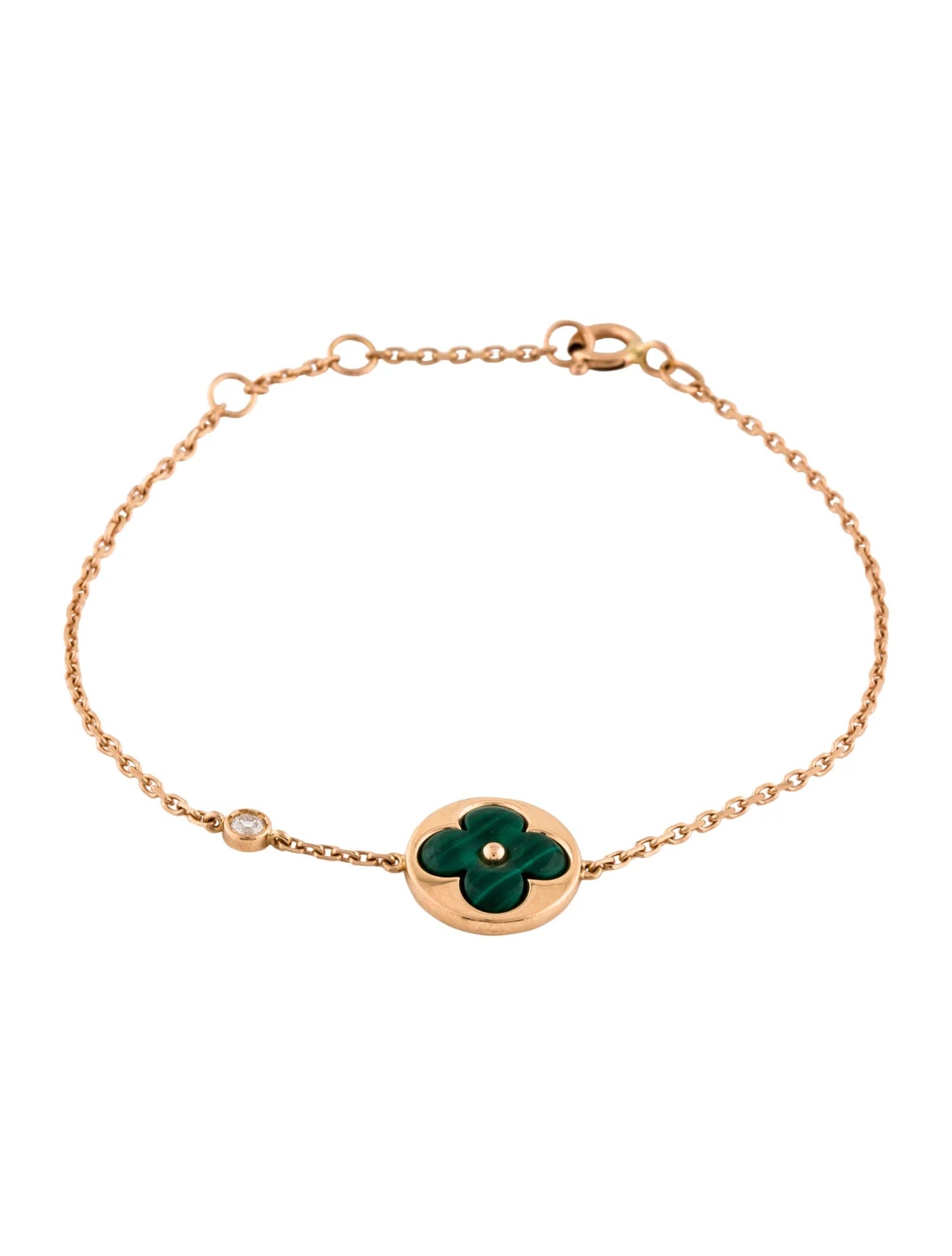 [Royal Top]SUN MALACHITE 1 DIAMOND PINK GOLD BRACELET