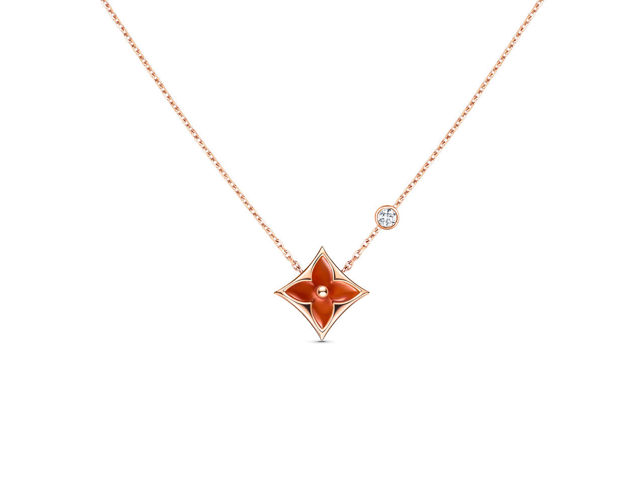 [Royal Top]STAR NECKLACE PINK GOLD 1 DIAMOND