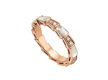 [Royal Top]SERPENTI RING PINK GOLD DIAMOND MOP 3MM
