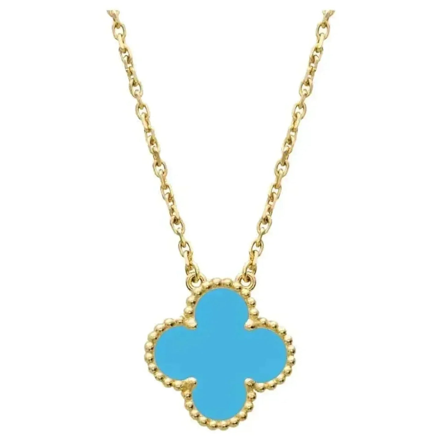 [Royal Top]CLOVER 15MM VINTAGE TURQUOISE NECKLACE