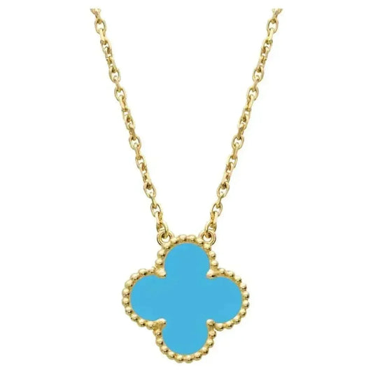 [Royal Top]CLOVER 15MM VINTAGE TURQUOISE NECKLACE