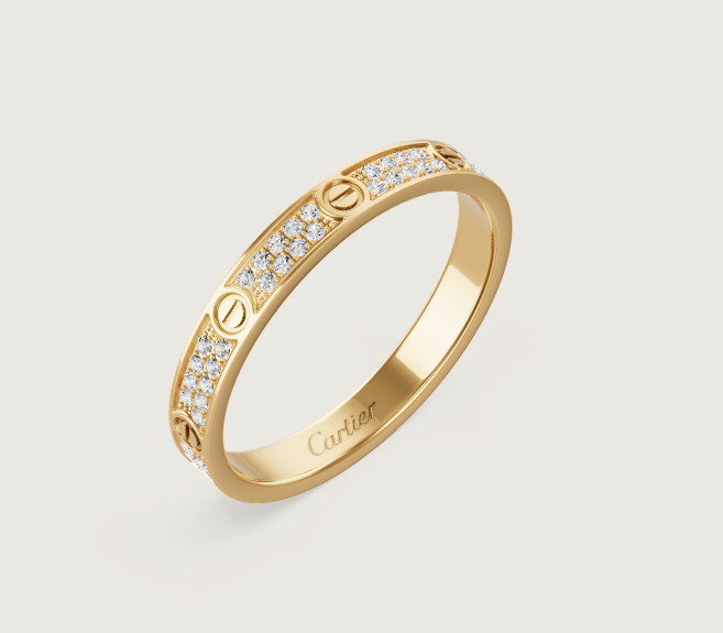 [Royal Top]LOVE RING 2.6mm-wide full-diamond ring Gold