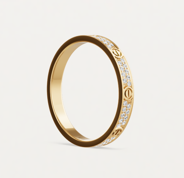 [Royal Top]LOVE RING 2.6mm-wide full-diamond ring Gold