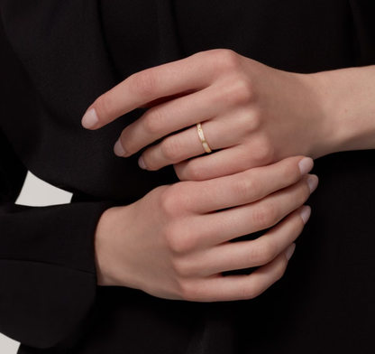 [Royal Top]LOVE RING 2.6mm-wide full-diamond ring Gold