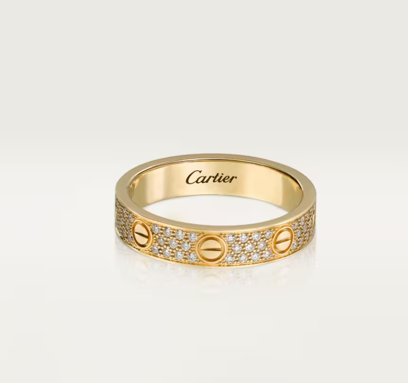 [Royal Top]LOVE RING 4mm-wide full-diamond ring GOLD