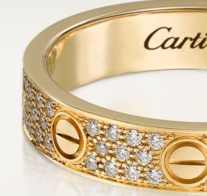 [Royal Top]LOVE RING 4mm-wide full-diamond ring GOLD