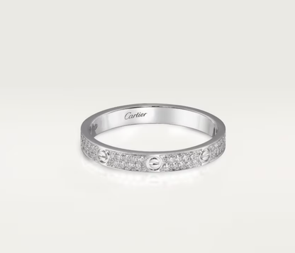 [Royal Top]LOVE RING 2.6mm-wide full-diamond ring silver