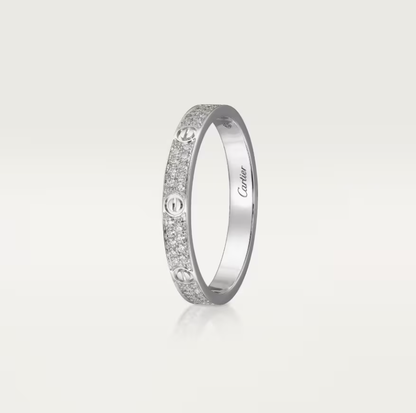 [Royal Top]LOVE RING 2.6mm-wide full-diamond ring silver