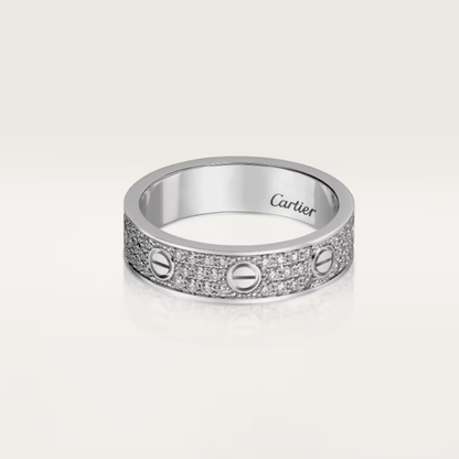 [Royal Top]LOVE RING 4mm-wide full-diamond ring silver